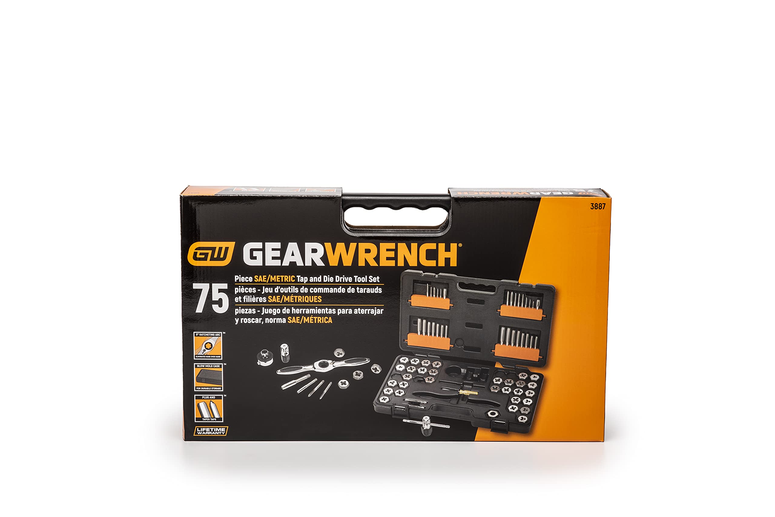 77 Piece GEARWRENCH SAE/Metric Ratcheting Tap and Die Set -3887