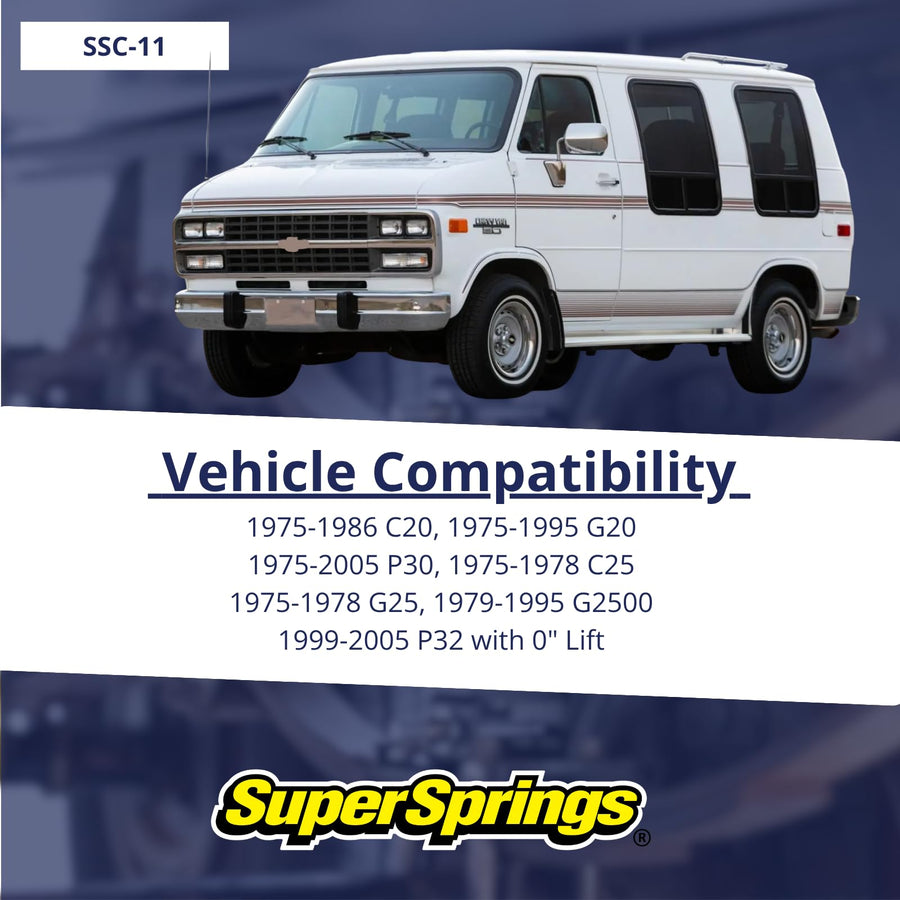 SuperCoils SSC-11 | SuperSprings for Chevrolet|GMC C20|C25, Chevrolet|GMC G20|G25, Chevrolet P30|P32, black