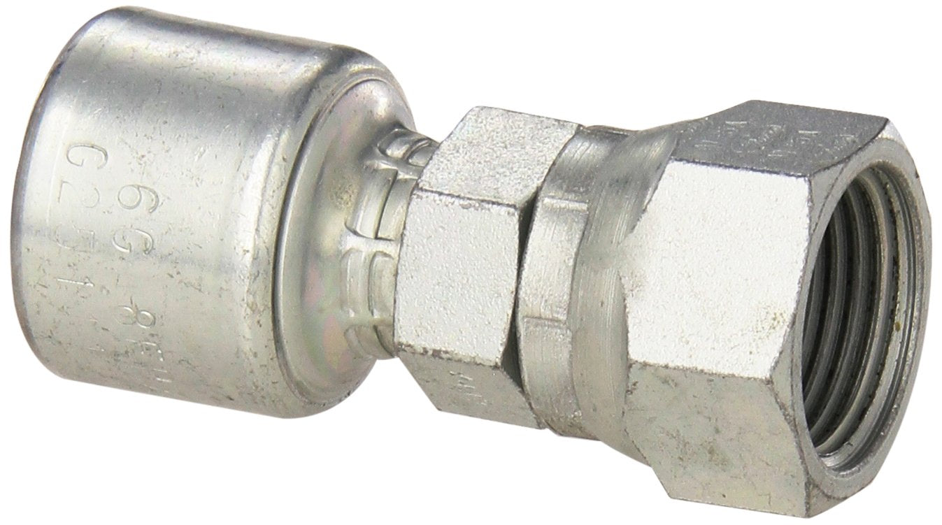 MegaCrimp Gates 6G-8FPX Couplings, Female Pipe Swivel, Zinc Plated Carbon Steel, 2.55", 3/8" ID