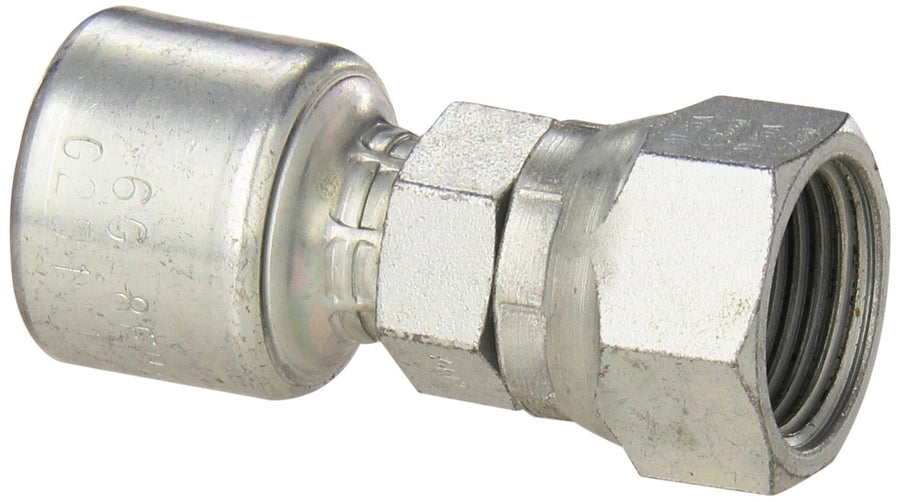 MegaCrimp Gates 6G-8FPX Couplings, Female Pipe Swivel, Zinc Plated Carbon Steel, 2.55", 3/8" ID