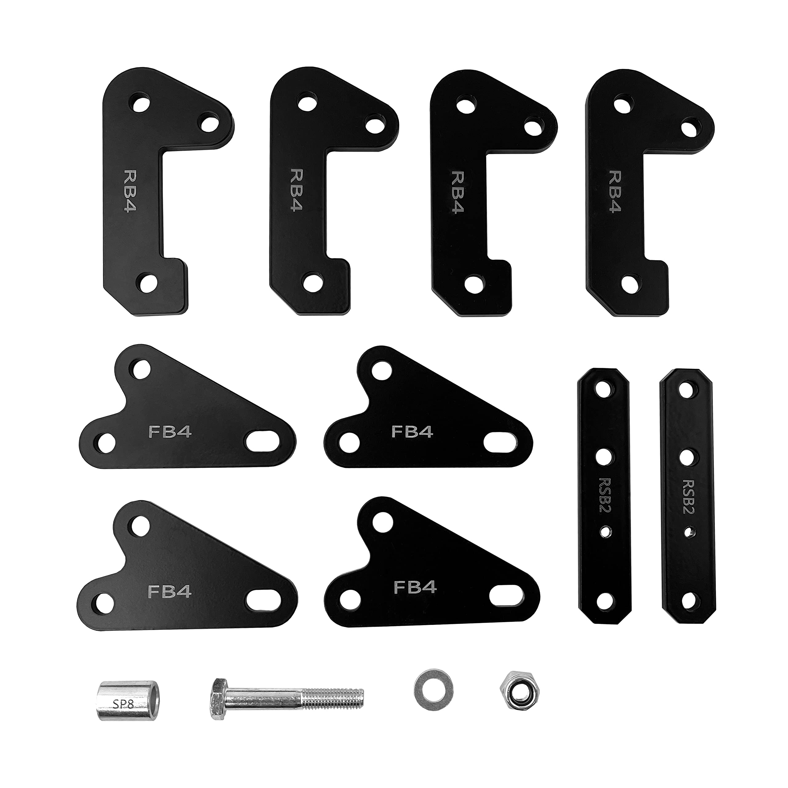 2 Inch Demon Powersports Bracket Lift Kit (2013-19) Polaris Ranger 570/900/1000, Increases Ground Clearance & Larger Space Between Tires & Fenders to Be Mounted, Powder Coated for Better Protection