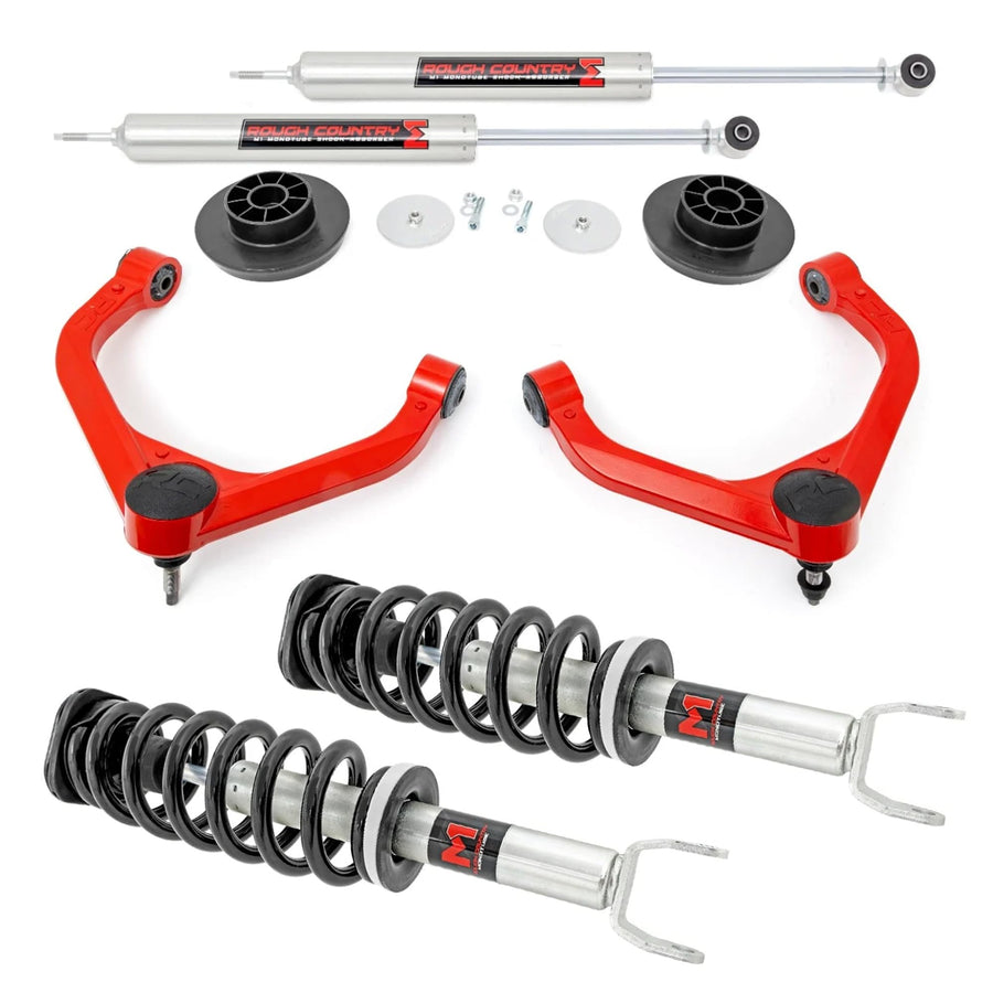 3.5" Rough Country Lift Kit w/M1 Struts & Shocks for 19-24 Ram 1500-31440RED