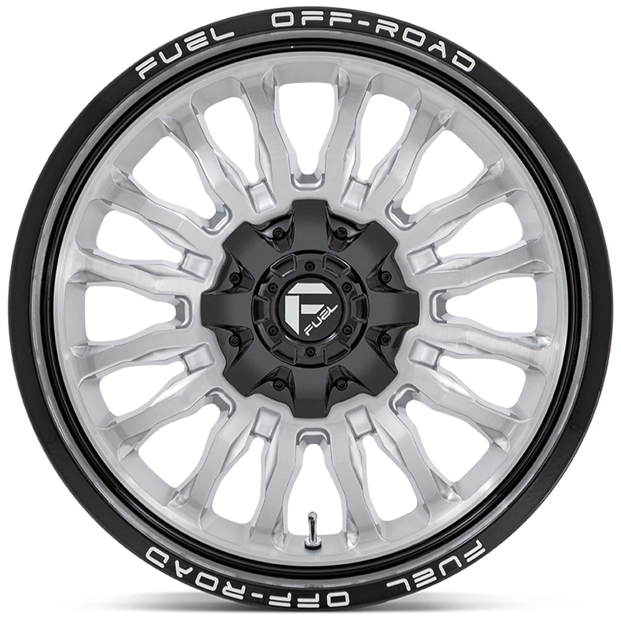 ARC FUEL OFF-ROAD 20X10 8X180 4.79-18mm SILVER BRUSHED FACE WITH MILLED BLACK LIP - D79820001847