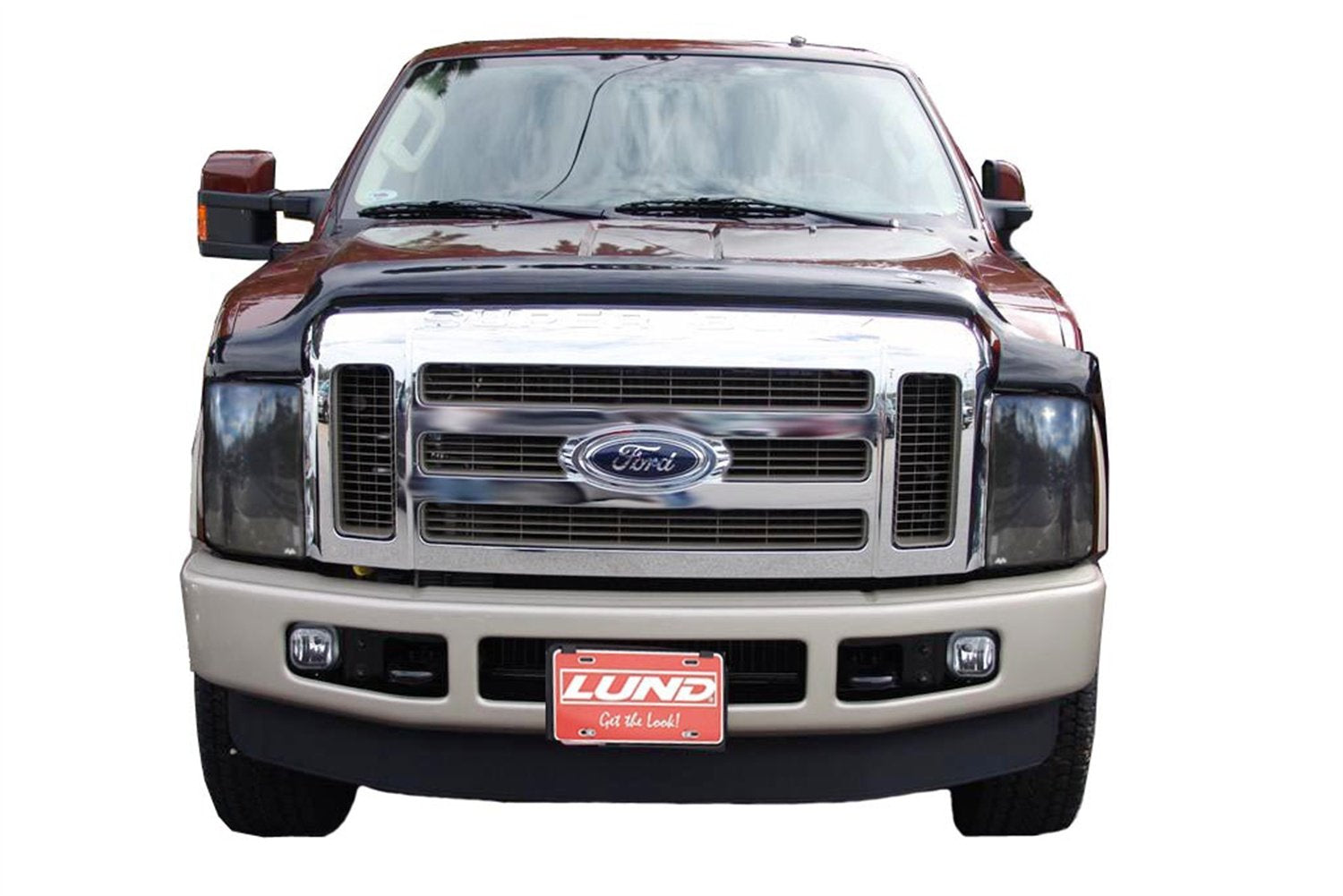 Hoodflector Bug Shield / Hood Protector Auto Ventshade [AVS] | Fits 2008 - 2010 Ford F-250, F-350 Super Duty, 1 pc. | Dark Smoke - 21004
