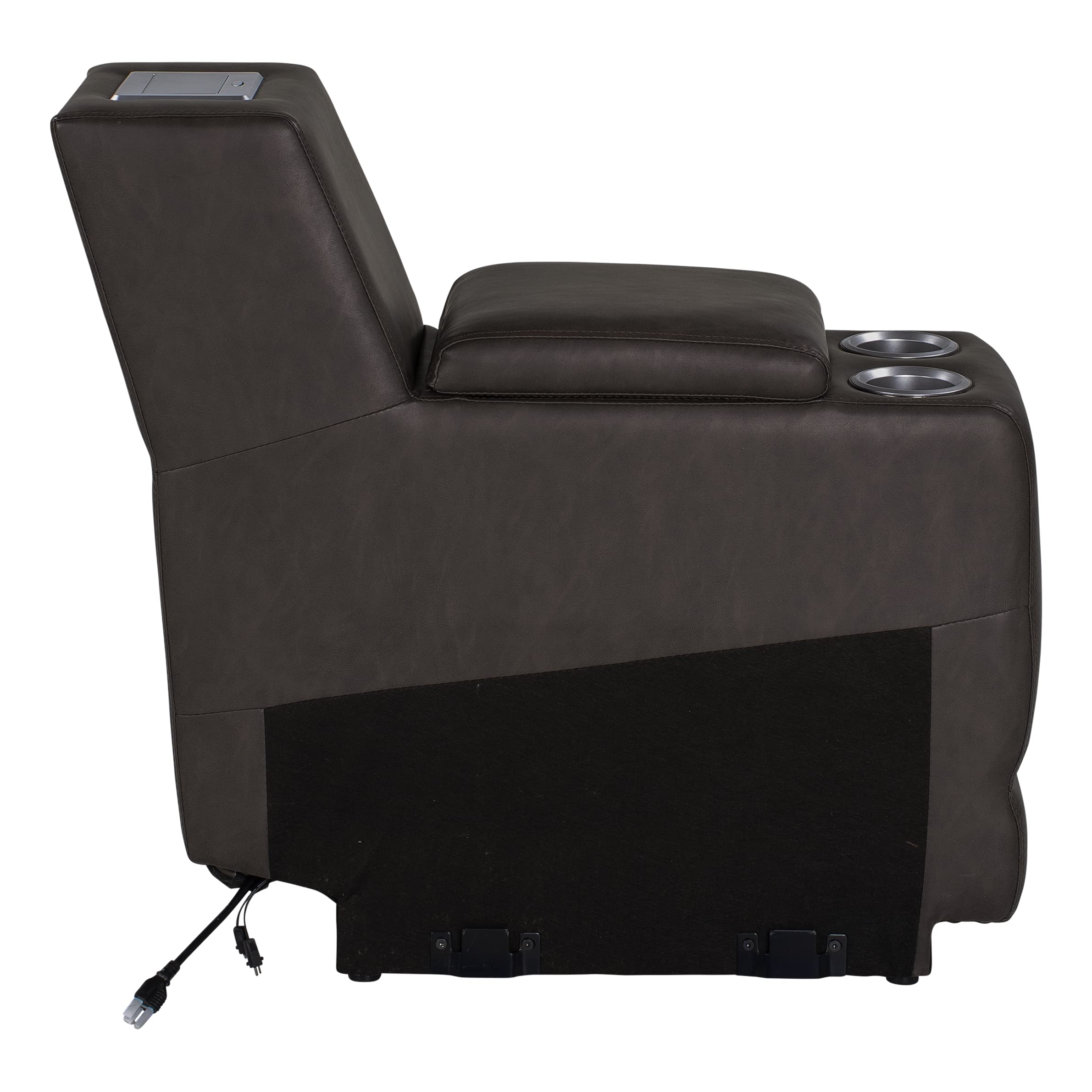 Thomas Payne RV Theater Seating Seismic Series Center Console - Millbrae, Easy-to-Clean PolyHyde Vinyl Fabric, Integrated Storage Compartment, LED Lighting, Dual Lighted Cup Holders - 2020129322