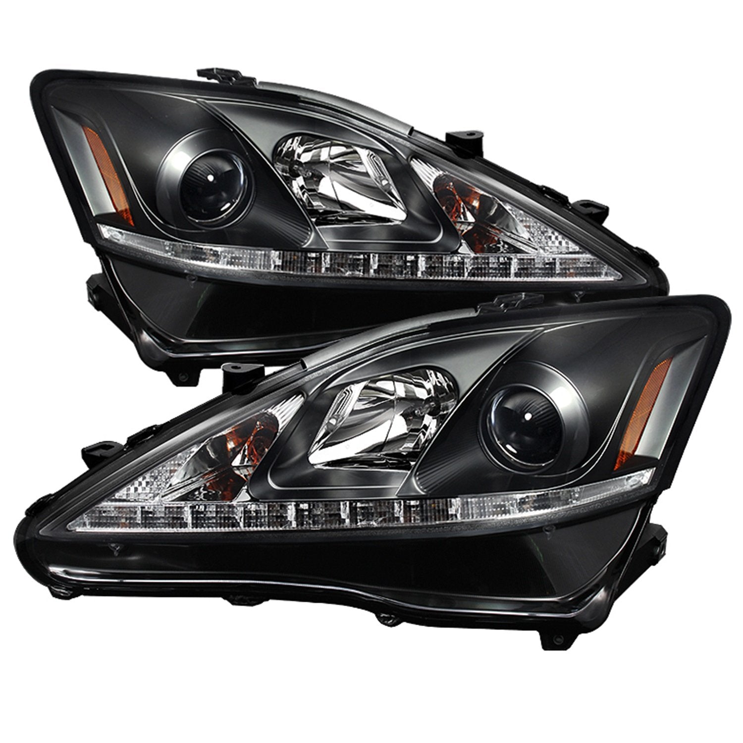 Lexus Projector Headlight Spyder Auto PRO-YD-LIS06-DRL-BK, Black