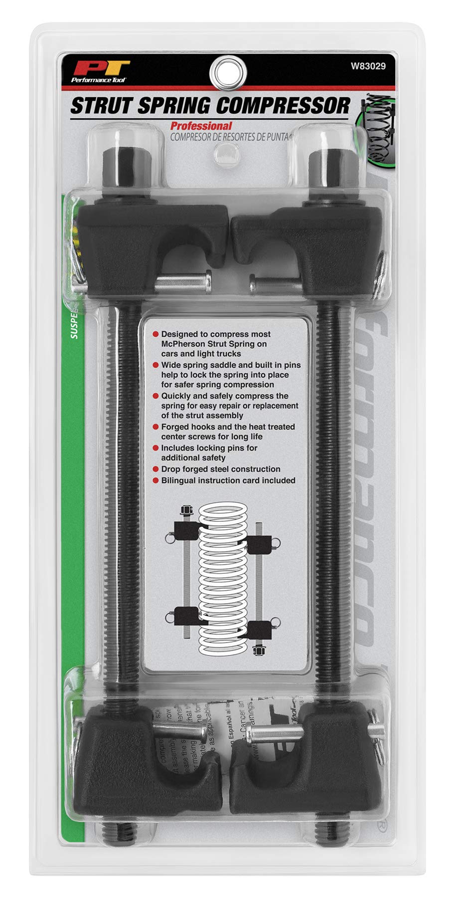MacPherson Strut Spring Compressor Performance Tool W83029 for Cars and Trucks - Quick and Safe Compression for Easy Repair and Replacement