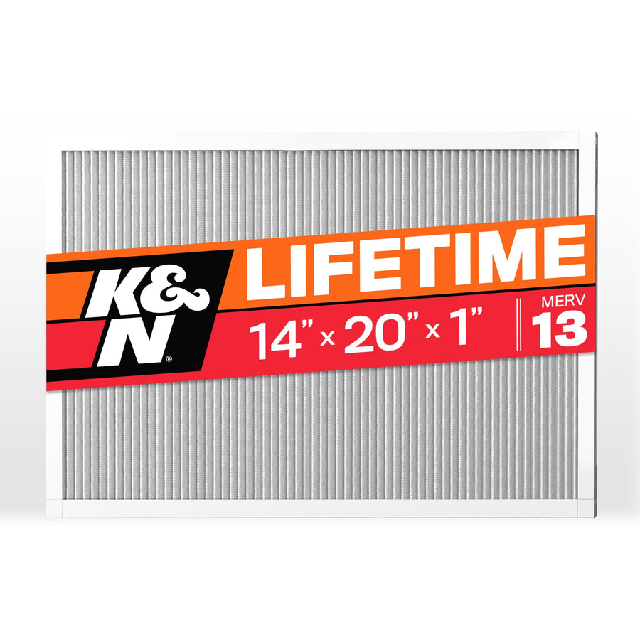 K&N HVAC Furnace Air Filter 14X20X1, Lasts a Lifetime, Washable, Merv 13, the Last Filter You Will Ever Buy, Breathe Safely at Home or in the Office, HVC-13-11420