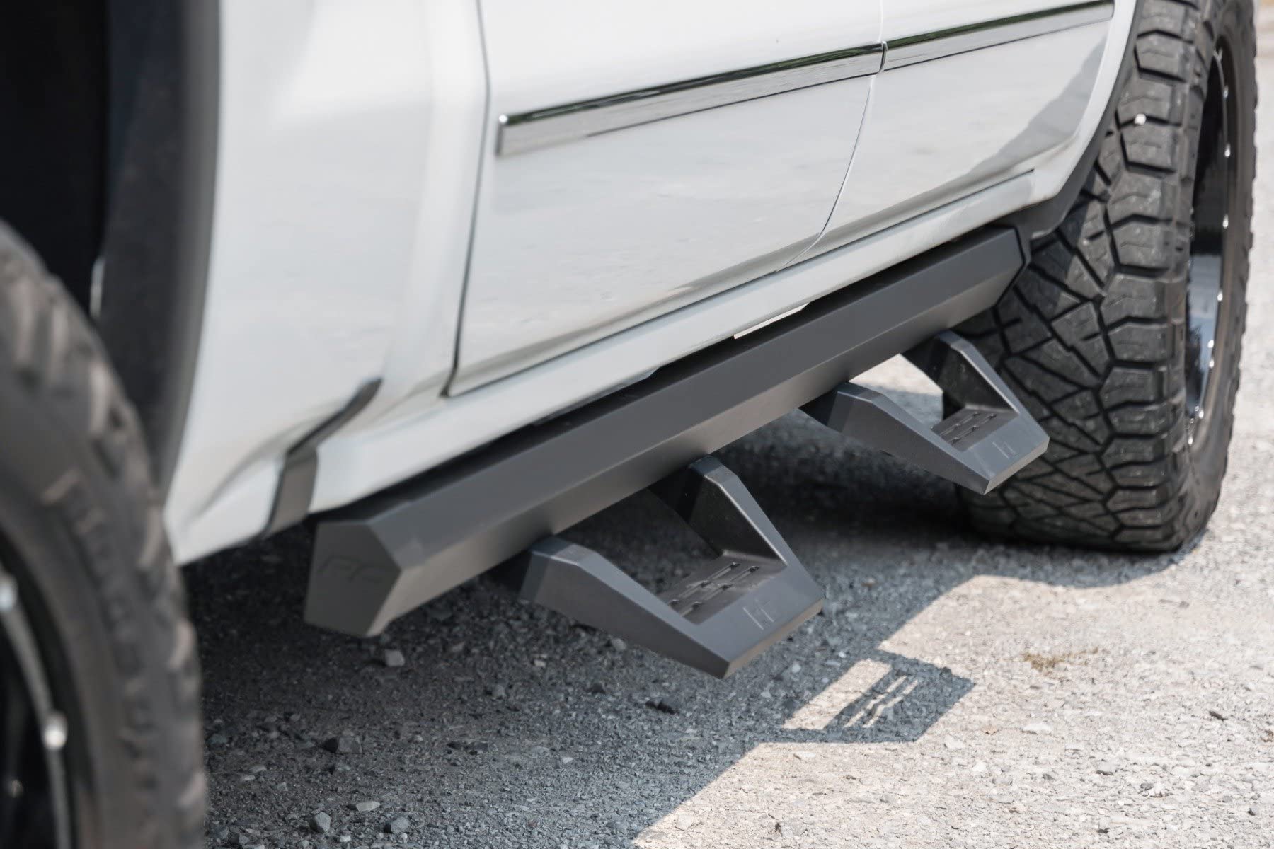 Rough Country Adjustable SRX2 Aluminum Steps for Chevy Silverado GMC Sierra 1500/2500HD/3500HD (2007-2018) Crew Cab - Modular Running Boards with Slide-Adjust Steps