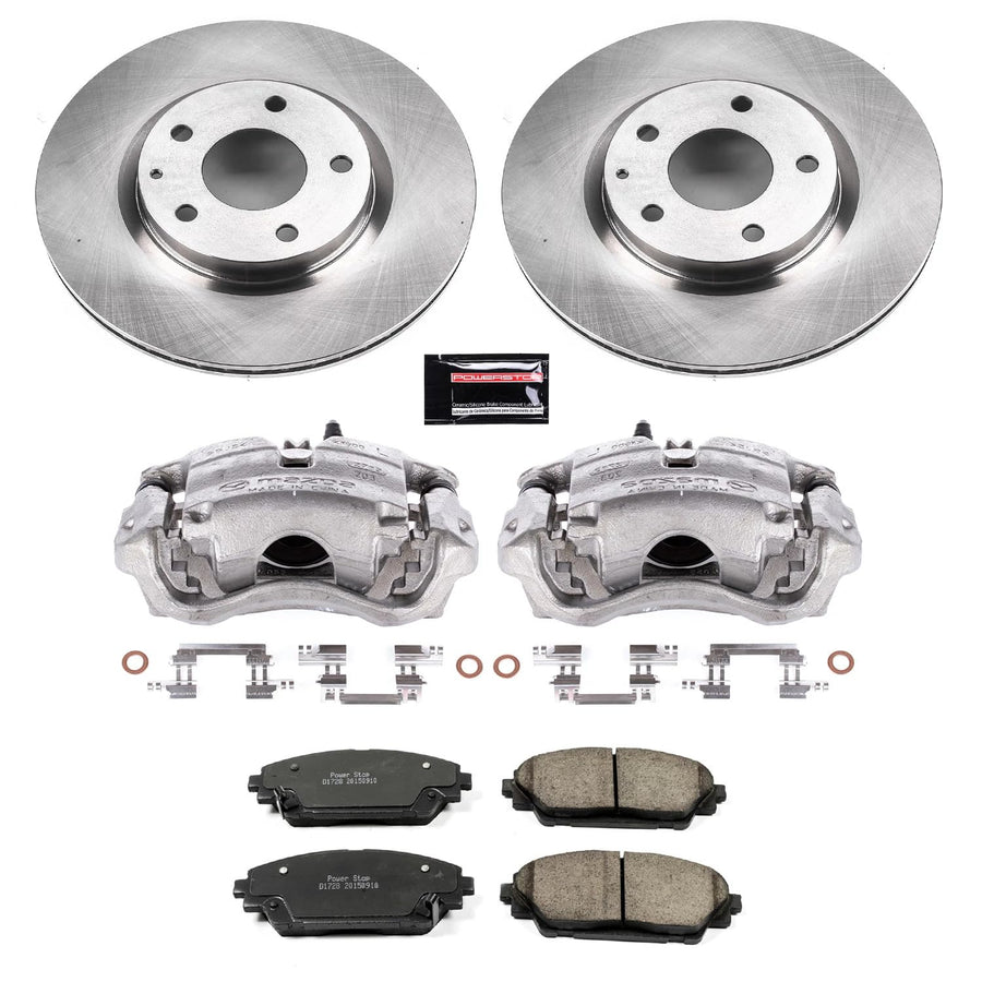 Power Stop KCOE6971 Front Stock Replacement Autospecialty Caliper Kit- OE Rotors, Ceramic Brake Pads, Calipers