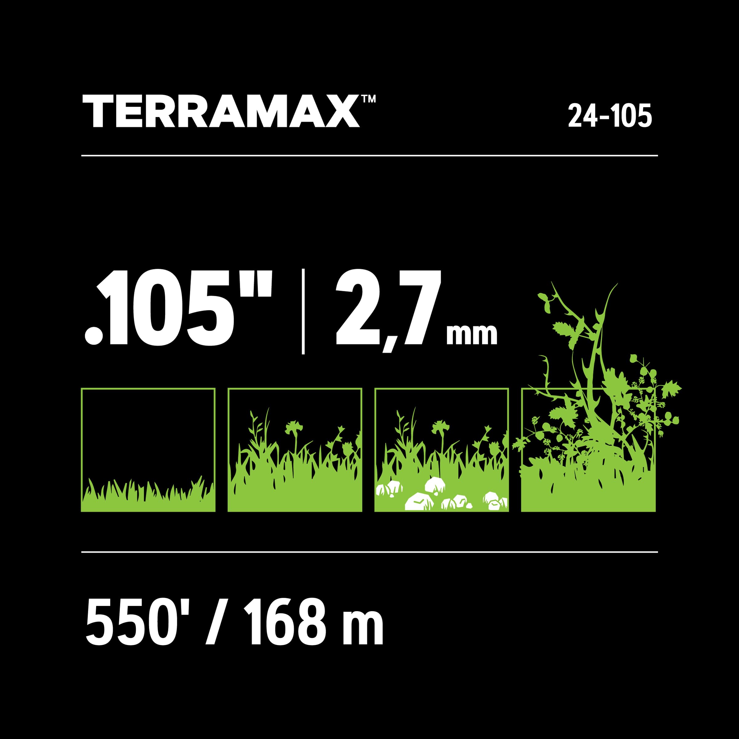 TerraMax Oregon .105" Diameter String Trimmer Line, 3lb Spool (24-105)