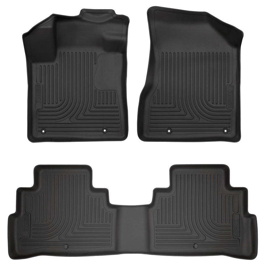 Husky Liners Floor Mats Weatherbeater | Fits 2019-2023 Nissan Murano | Front & 2nd Row - Black, 3-pc | 93721