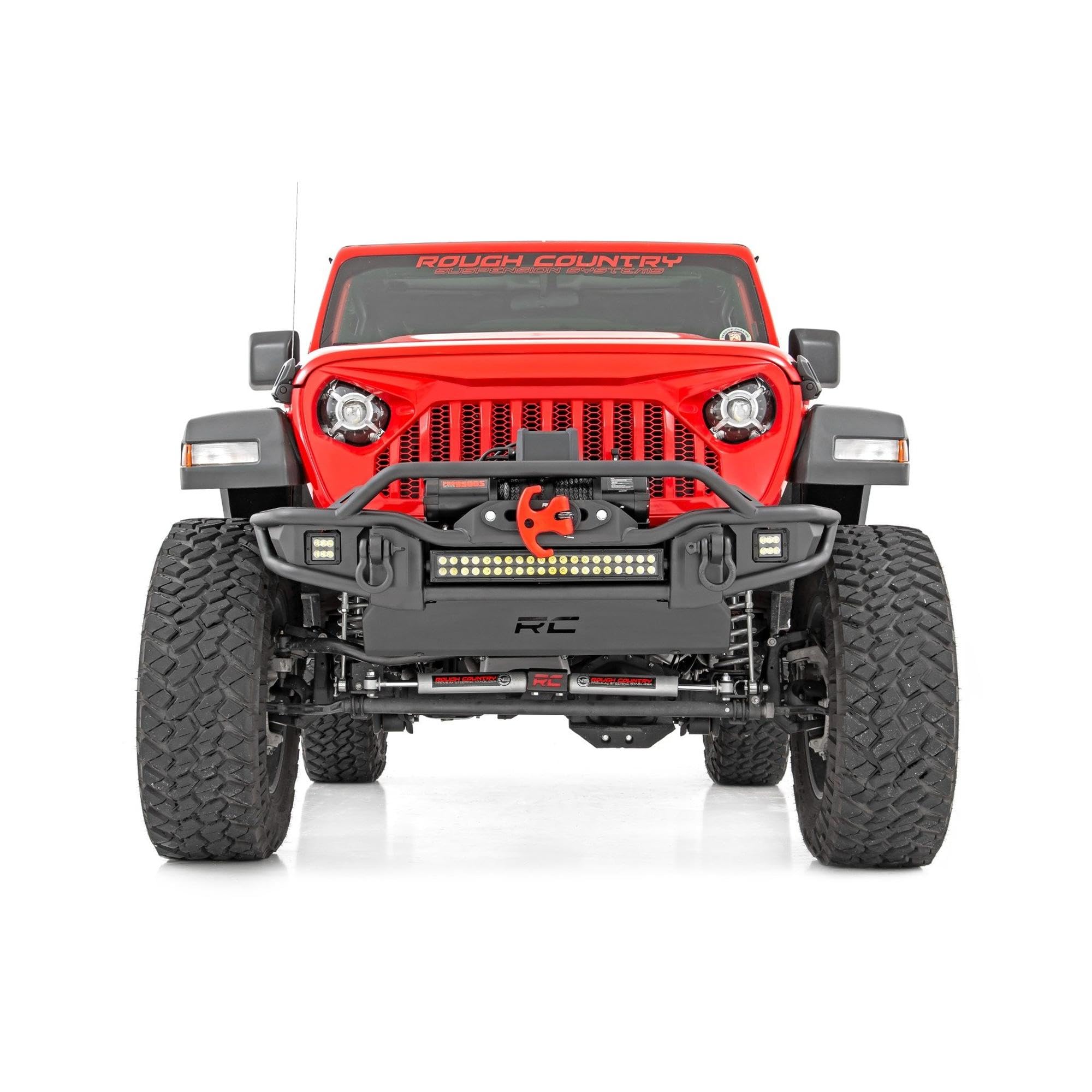 3.5 Inch Lift Kit Rough Country with Premium N3 Shocks for Jeep Wrangler Unlimited 4-Door (2024) - Includes Control Arm Drop Brackets, Front Driveshaft, Springs