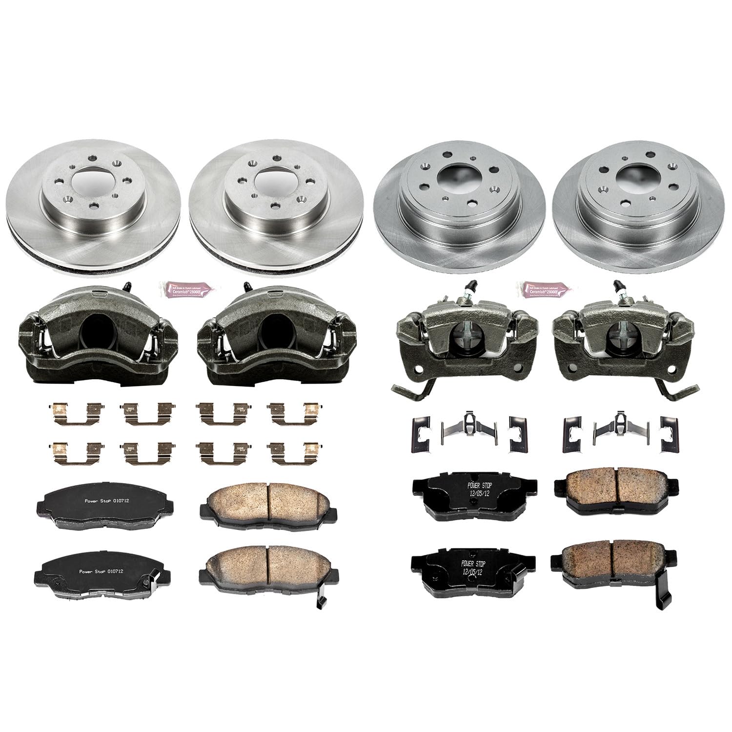 Power Stop KCOE691 1-Click Autospecialty OE Replacement Brake Kit with Calipers For Honda Civic 1999-2000 [Model Specific]