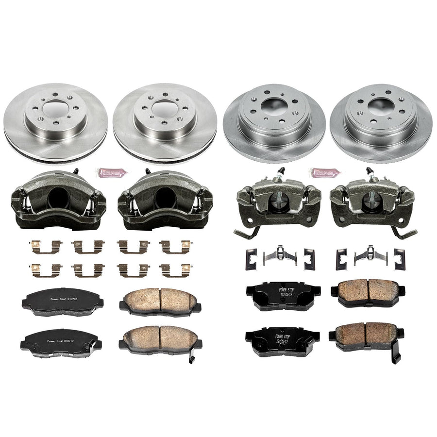 Power Stop KCOE691 1-Click Autospecialty OE Replacement Brake Kit with Calipers For Honda Civic 1999-2000 [Model Specific]
