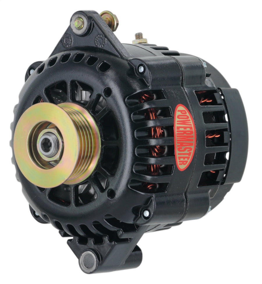 Alt GM AD230 Powermaster Black 165A 6 grv Pulley Str Mt 6.61" Side BAT Post (Upgrade for All GM w/6.61" Str MTG)