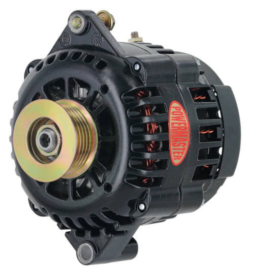Alt GM AD230 Powermaster Black 165A 6 grv Pulley Str Mt 6.61" Side BAT Post (Upgrade for All GM w/6.61" Str MTG)