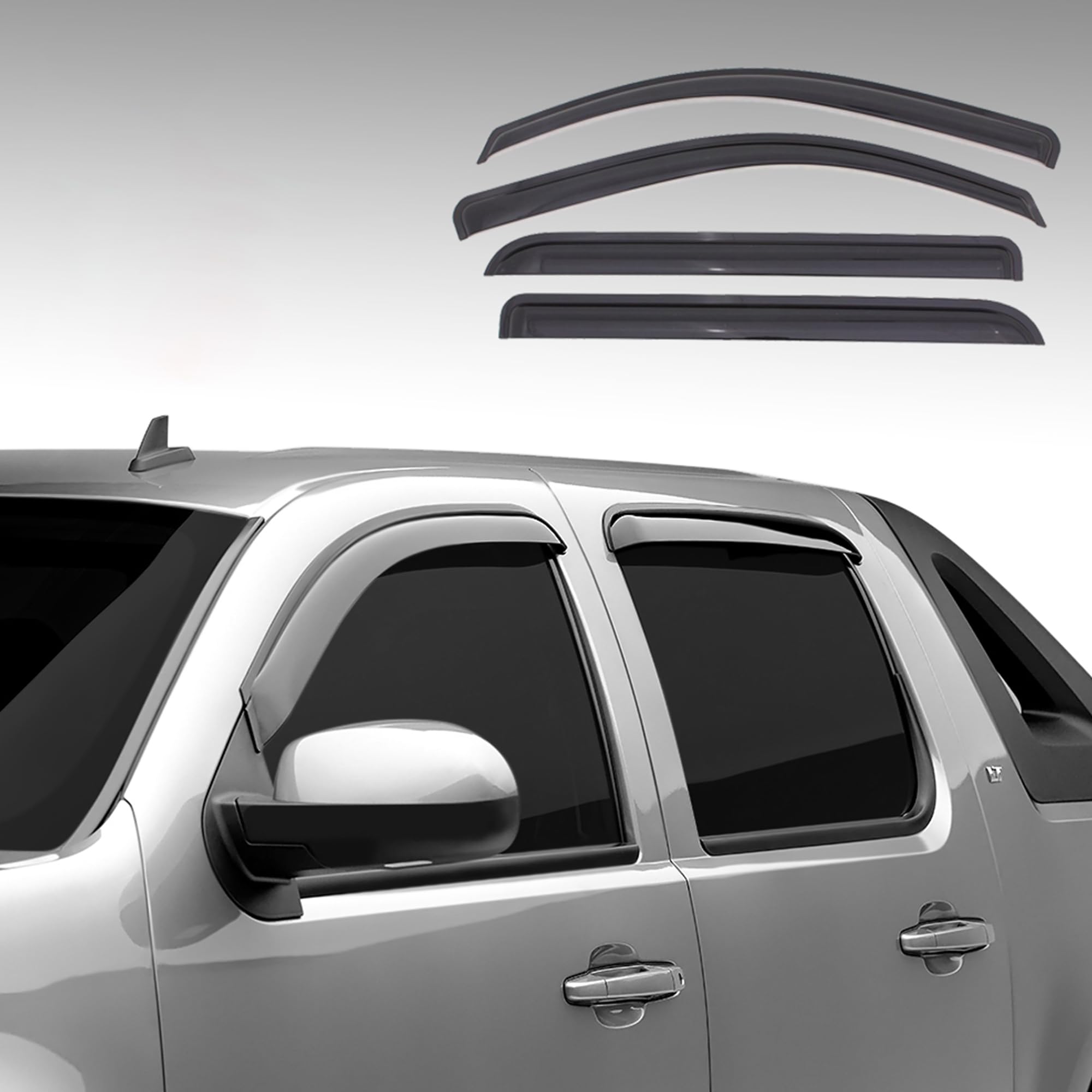 Outside Mount Black Horse Smoke 4 PC Rain Guards Window Visor Sun Deflector Compatible with 2010-2014 Lexus GX460-14-GX460