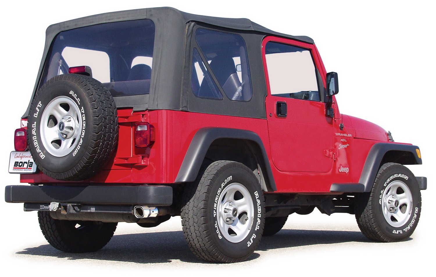 Cat-Back BORLA Performance Exhaust System for 2000-2006 Jeep Wrangler TJ 2.5L 4 Cyl./ 4.0L 6 Cyl. Automatic/Manual Transmission 4 Wheel Drive 2 Door Includes Rubicon. With or Without Hitch