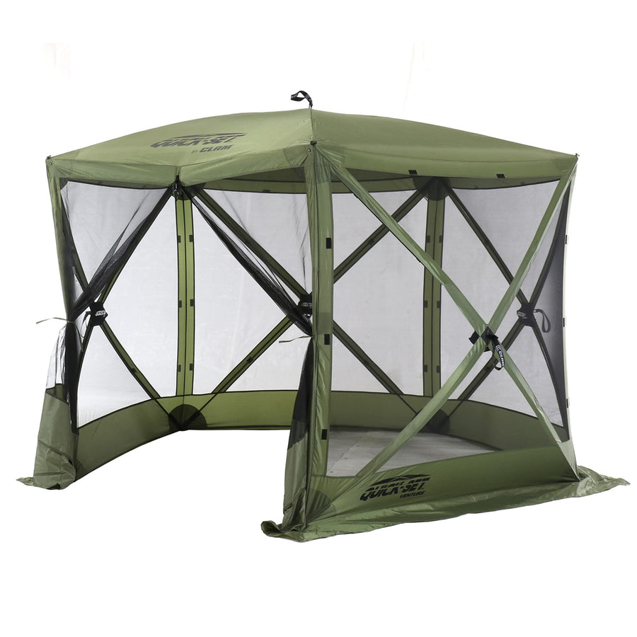 Pop Up CLAM Screen Tent, Outdoor Camping Gazebo Canopy, Venture, 9' x 9', Green