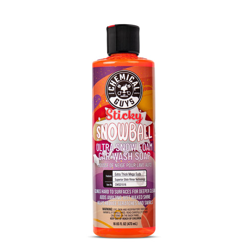 Chemical Guys Sticky Snowball CWS21516 Ultra Snow Foam Car Wash Soap (Works with Foam Cannons or Bucket Washes) Safe for Cars, Trucks, Motorcycles, RVs & More 16 fl oz, Cherry Scent