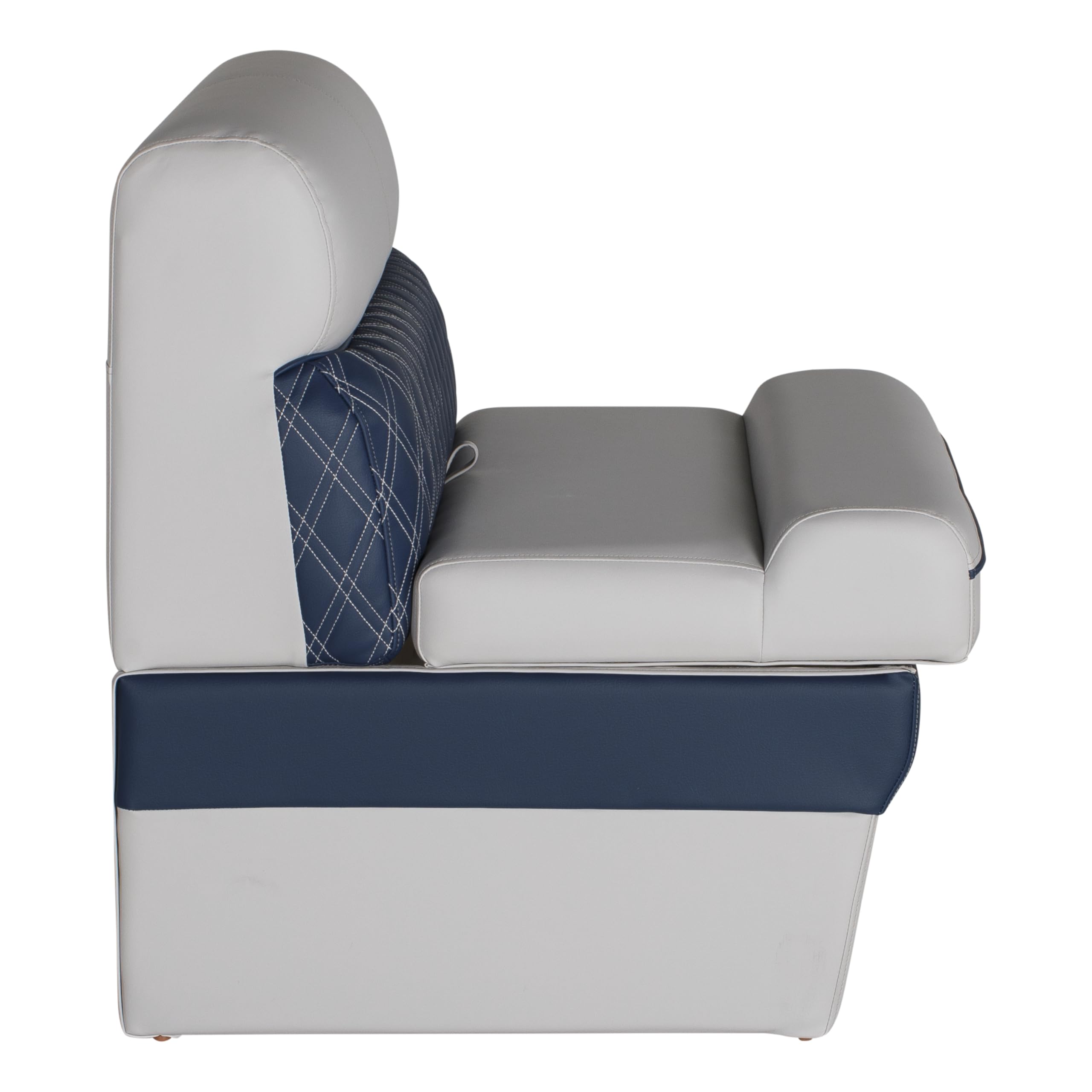 30" Lippert Sunset Collection Straight Pontoon Bench Seat, Contoured Foam Cushioning, Durable Marine-Grade Vinyl, Built-In Dry Storage, Poly Frame, 30"L x 28"W x 30"H - 2024021584