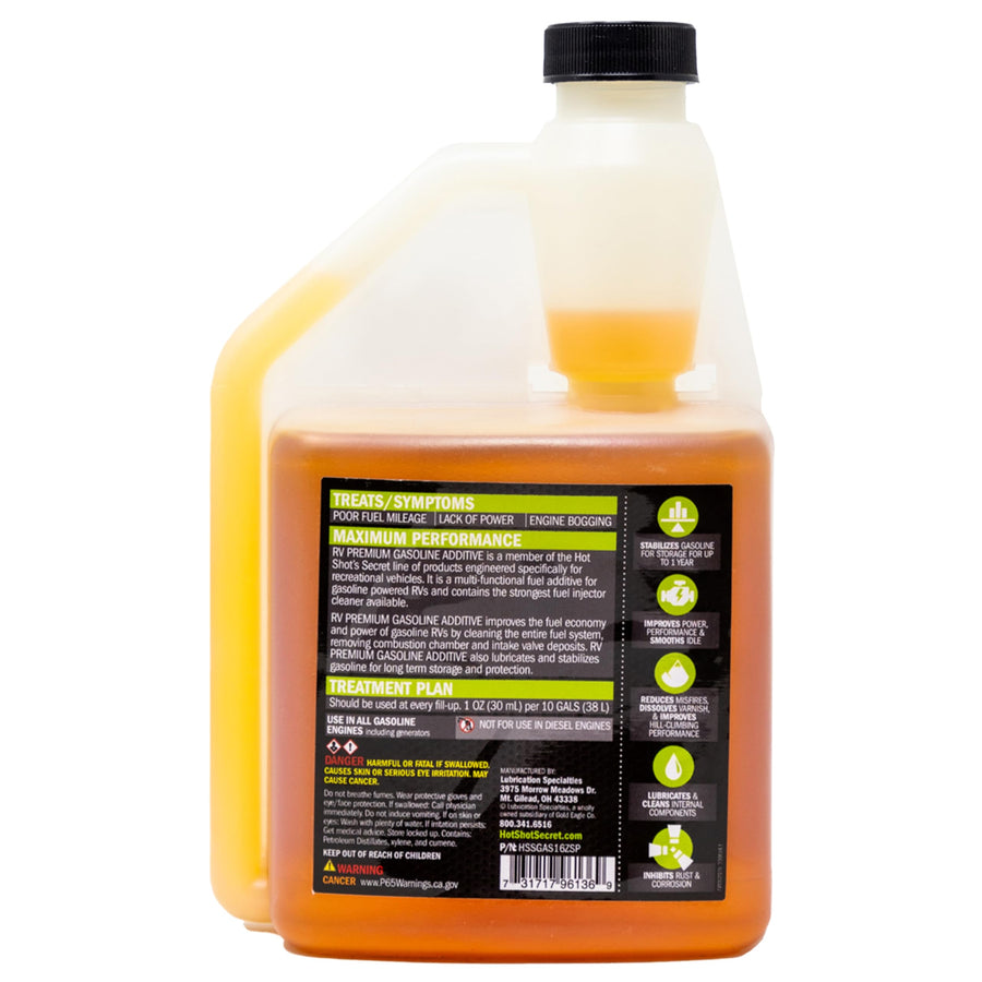 Premium RV Gas Additive Hot Shot's Secret 16 fl oz Bottle,Orange