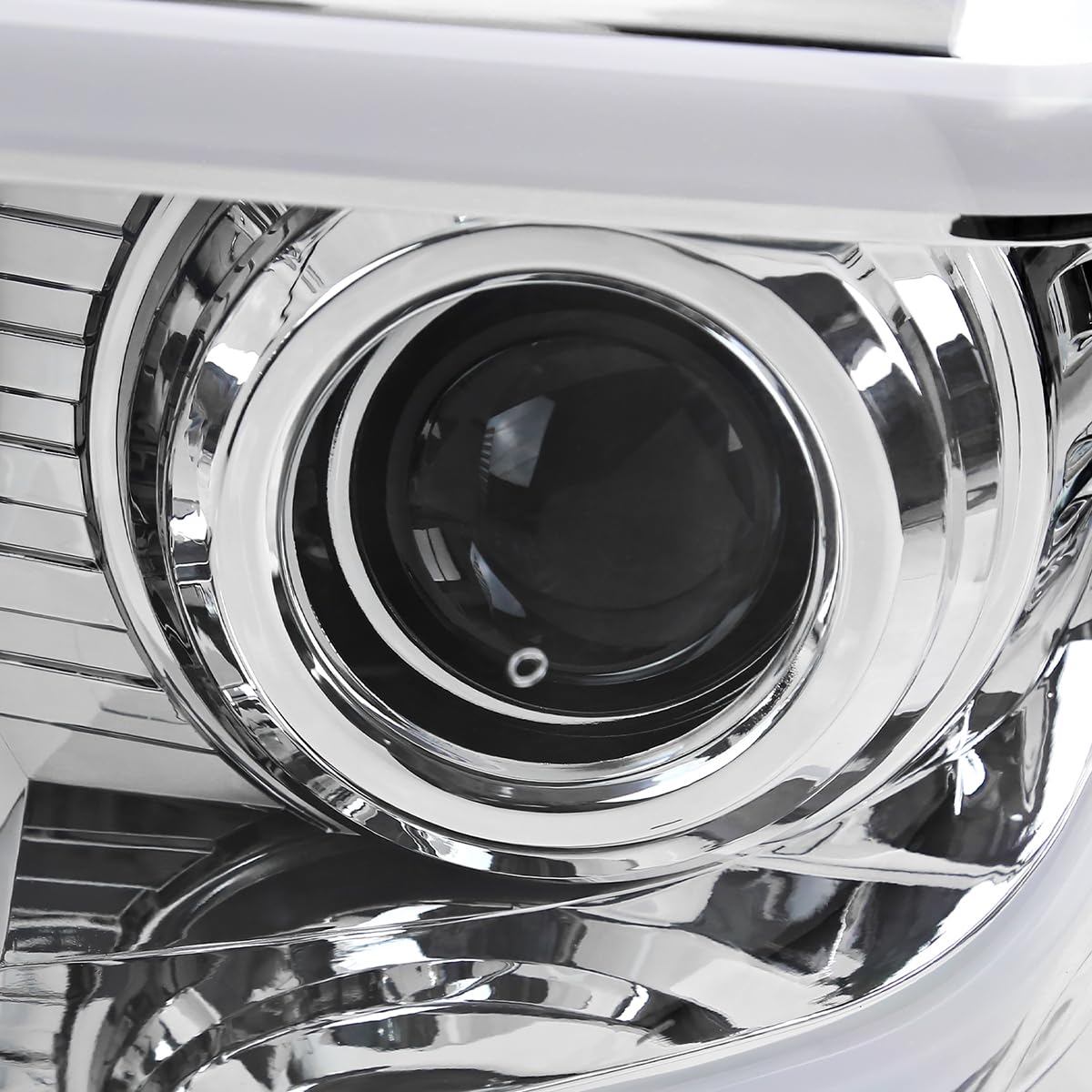 Chrome Projector Headlights w/LED Tube SPEC-D TUNING Compatible with 2014-2021 Toyota Tundra, Left + Right Pair Headlamp Assembly