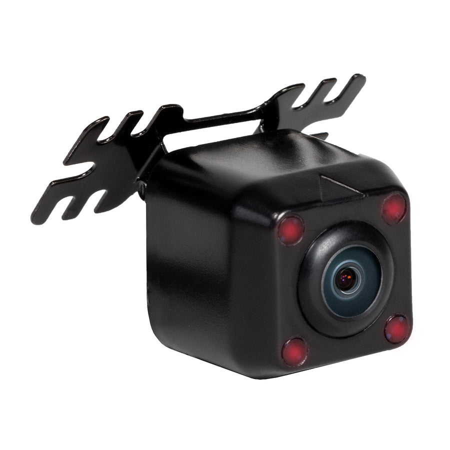 CM-LED4 RYDEEN Backup/Front Wide View CMOS Camera with Invisible IR NightVision, Waterproof, OEM Style ABS Housing, Wing Mount, Reverse Trigger, for Cars Pickup Trucks, SUVs, RVs, Vans (Black)