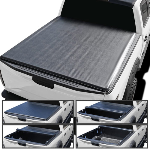 Roll Up Spec-D Tuning Soft Vinyl Tonneau Cover Compatible with Nissan Titan 5'6'' (66 in) Short Bed 2004-2015