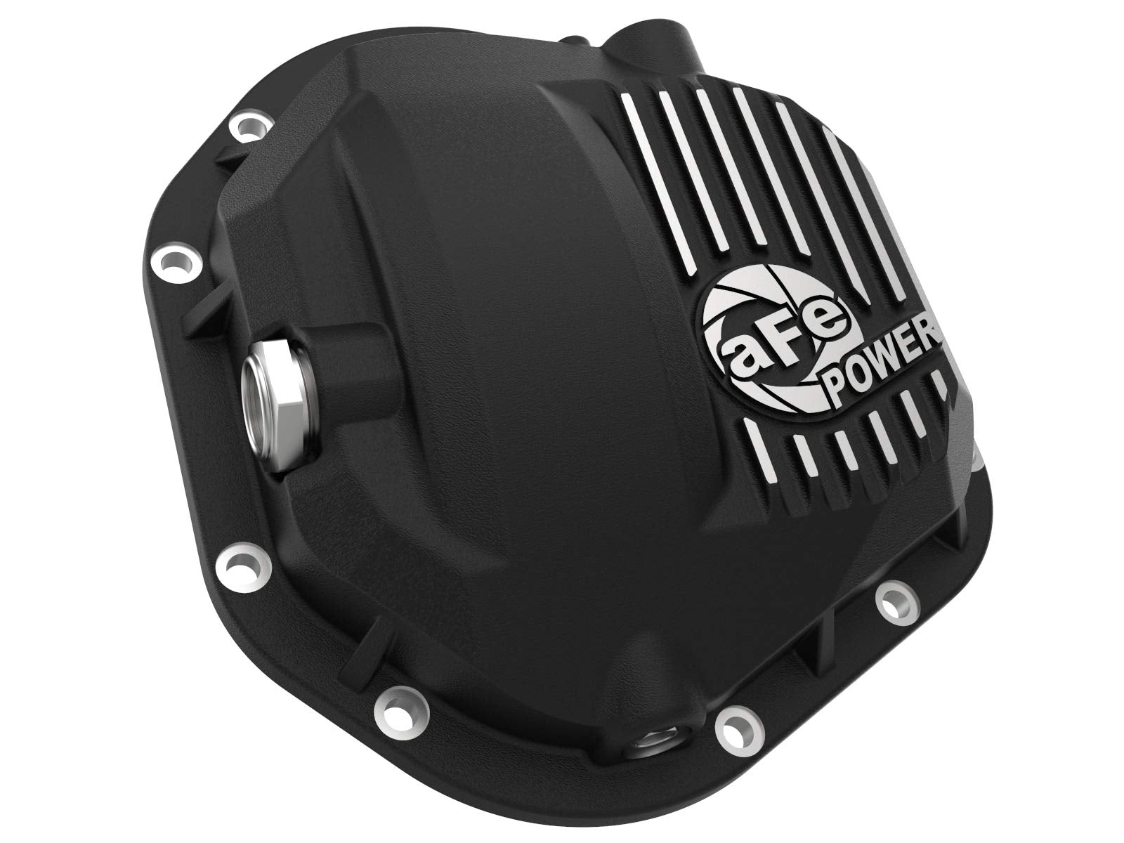 aFe POWER Front Differential Cover Pro Series Black w/Machined Fins - #46-71100B - Ford F-250/F-350 99-23 (Dana 50 / Dana 60 / Dana 61 Axles)