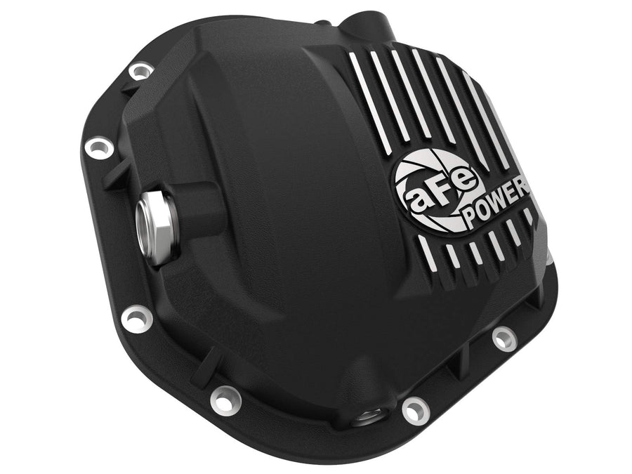 aFe POWER Front Differential Cover Pro Series Black w/Machined Fins - #46-71100B - Ford F-250/F-350 99-23 (Dana 50 / Dana 60 / Dana 61 Axles)