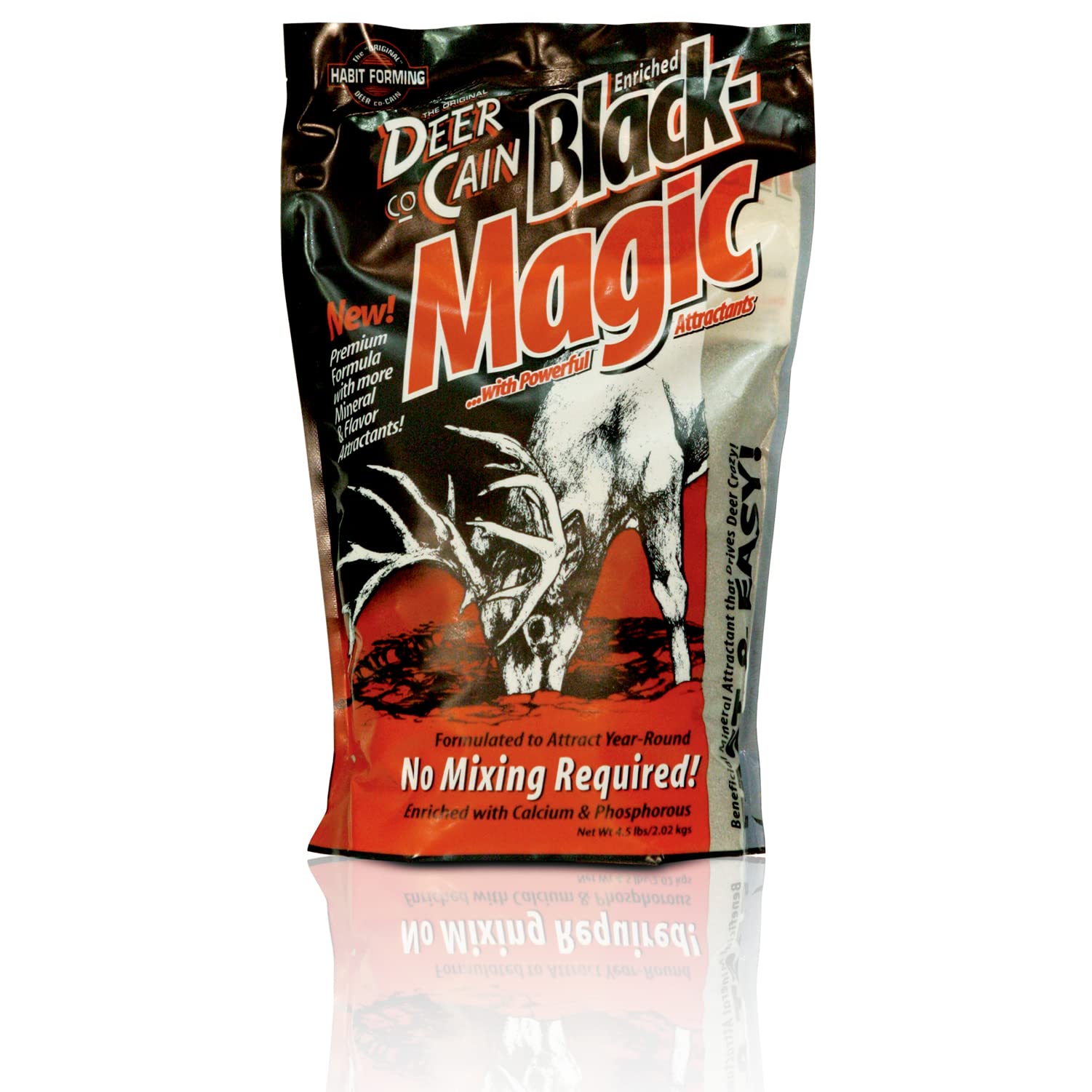 Deer Co-Cane Black Magic Powder Mix EVOLVED HABITATS Mineral Attractant - Fast & Easy to Use Habit-Forming Year-Round Beneficial Mineral Food Supplement - 4.5 Lb