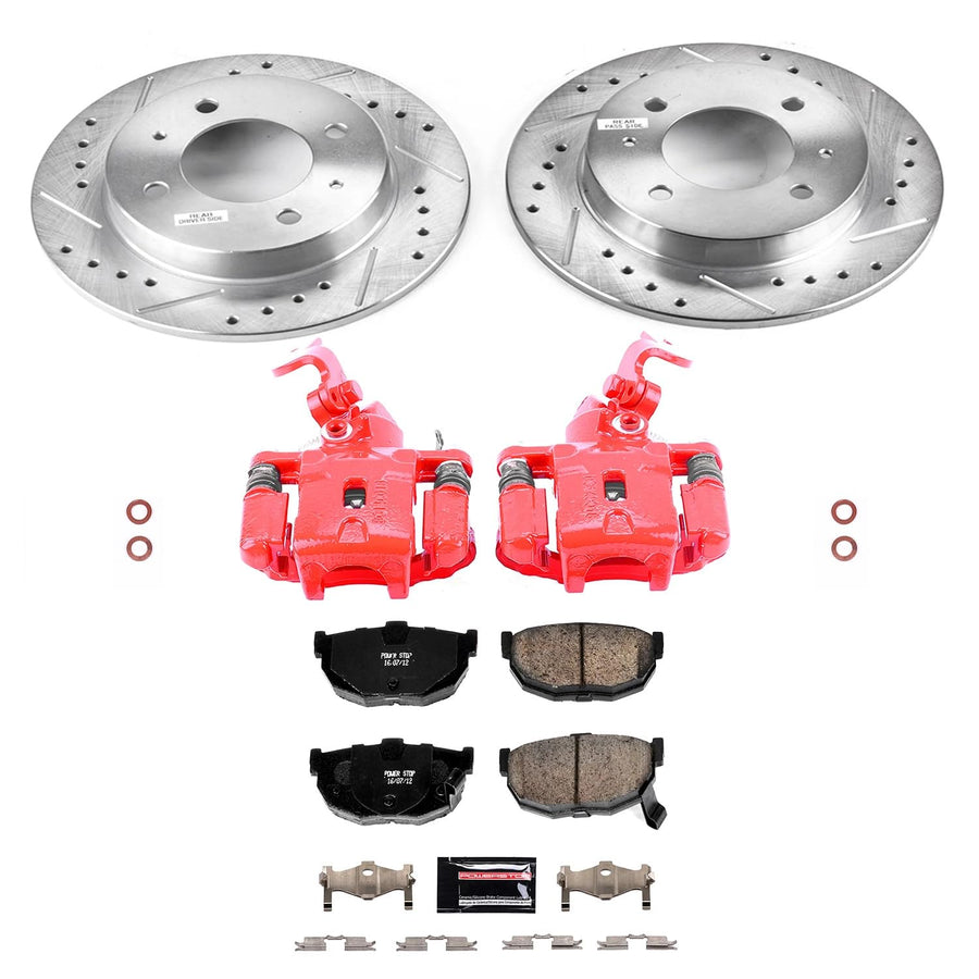 Power Stop Z23 Evolution KC3106 Rear Brake Caliper Kit- Brake Rotors, Brake Pads, Brake Calipers For Hyundai Elantra 2001-2005 [Model Specific]