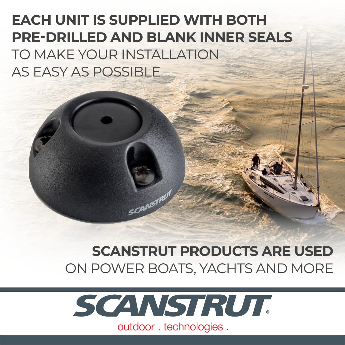 Scanstrut Cable Seal DS21B-P-BLK for Connectors Up to 21mm, Cables 9-14mm - Black