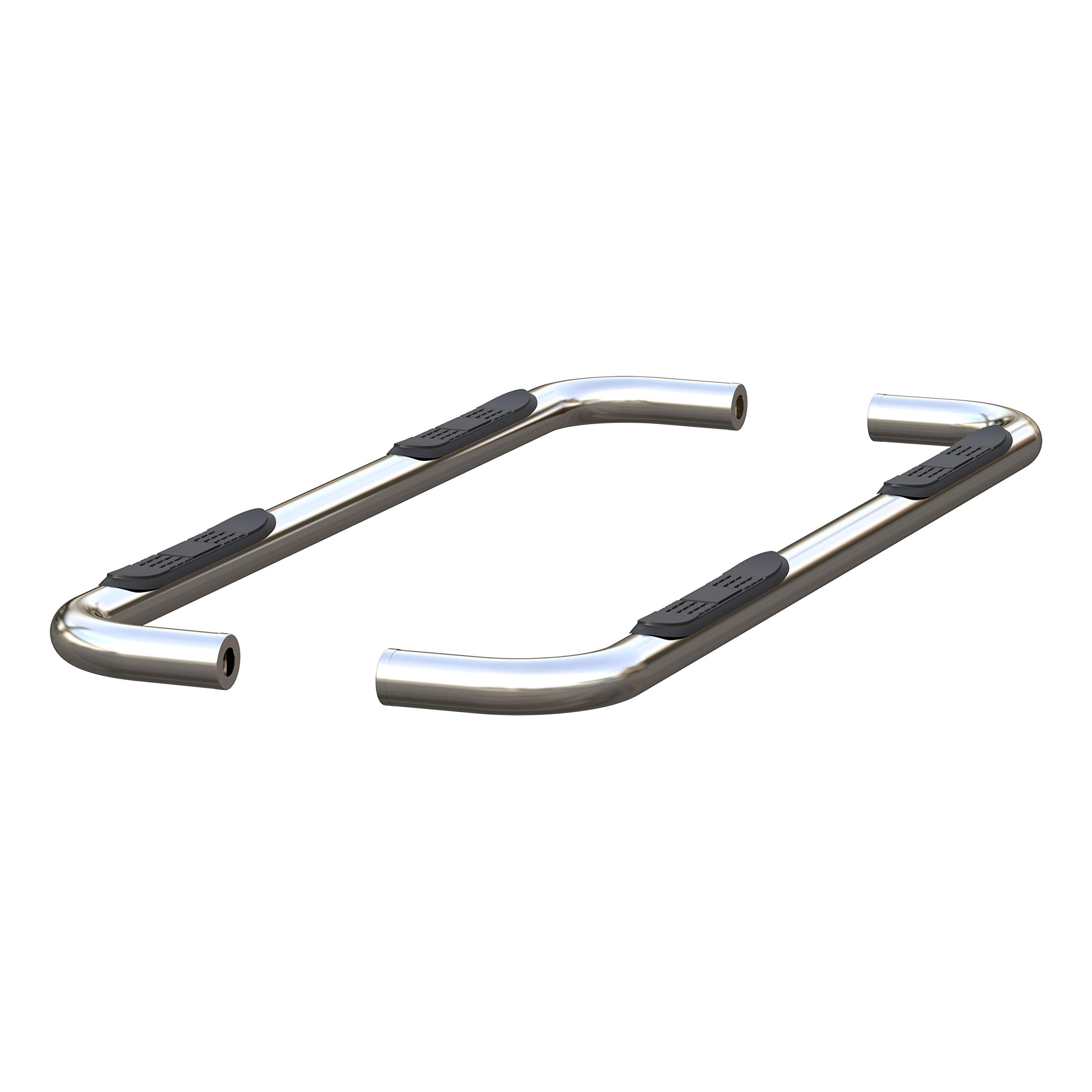 3-Inch Round ARIES Polished Stainless Steel Nerf Bars, No-Drill, Fits Select Chevrolet Silverado, GMC Sierra 1500 Extended Cab