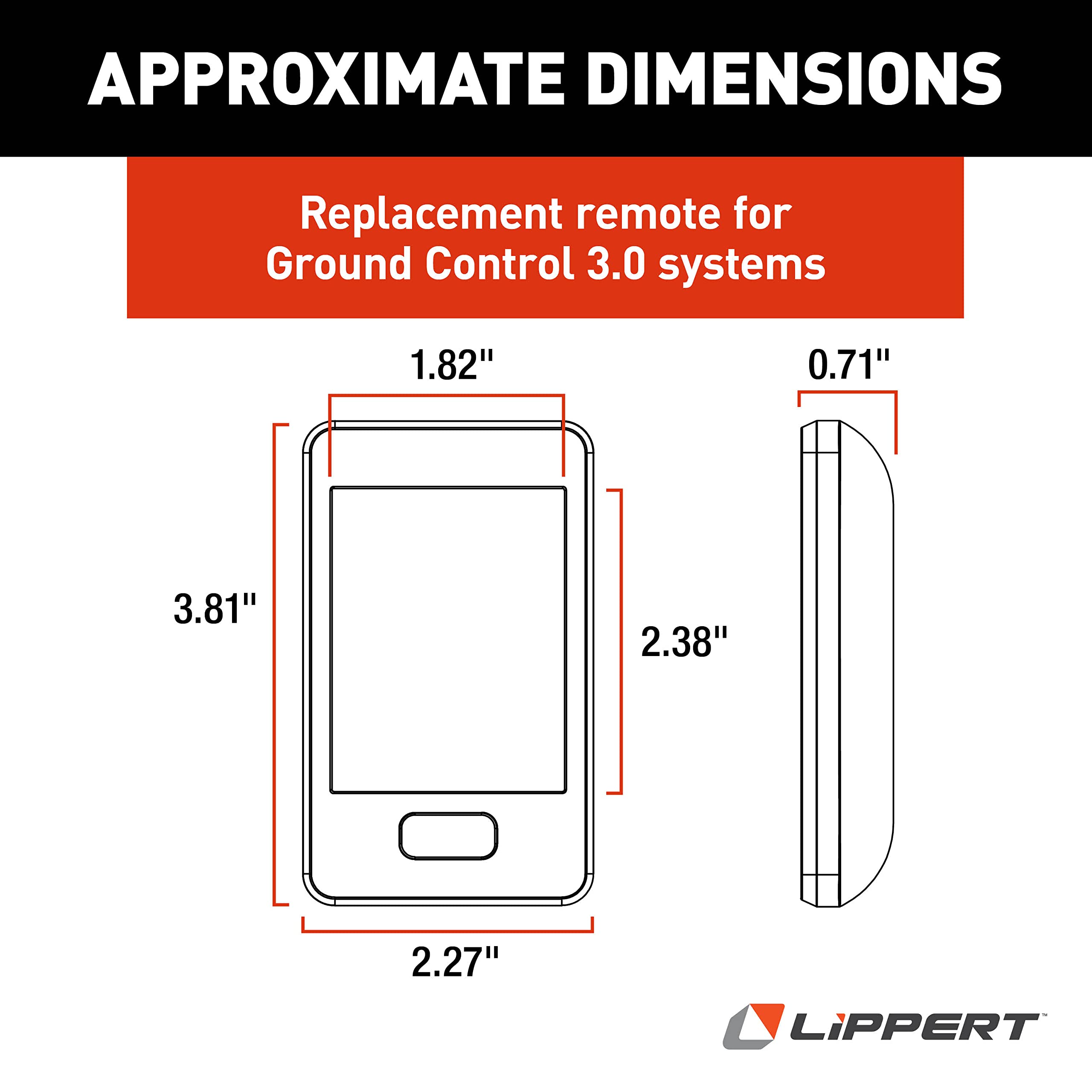 Replacement Lippert Components 358601 Remote & Charger, black