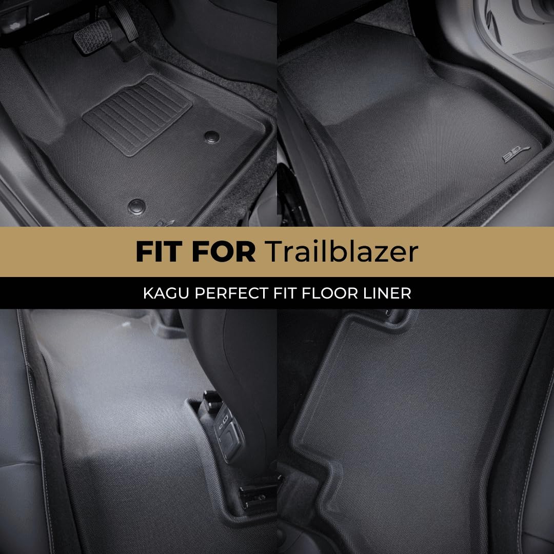 Kagu 3D MAXpider Custom Fit Floor Mat (Black) Compatible with Chevrolet Trailblazer FWD 2021-2024 - Full Set