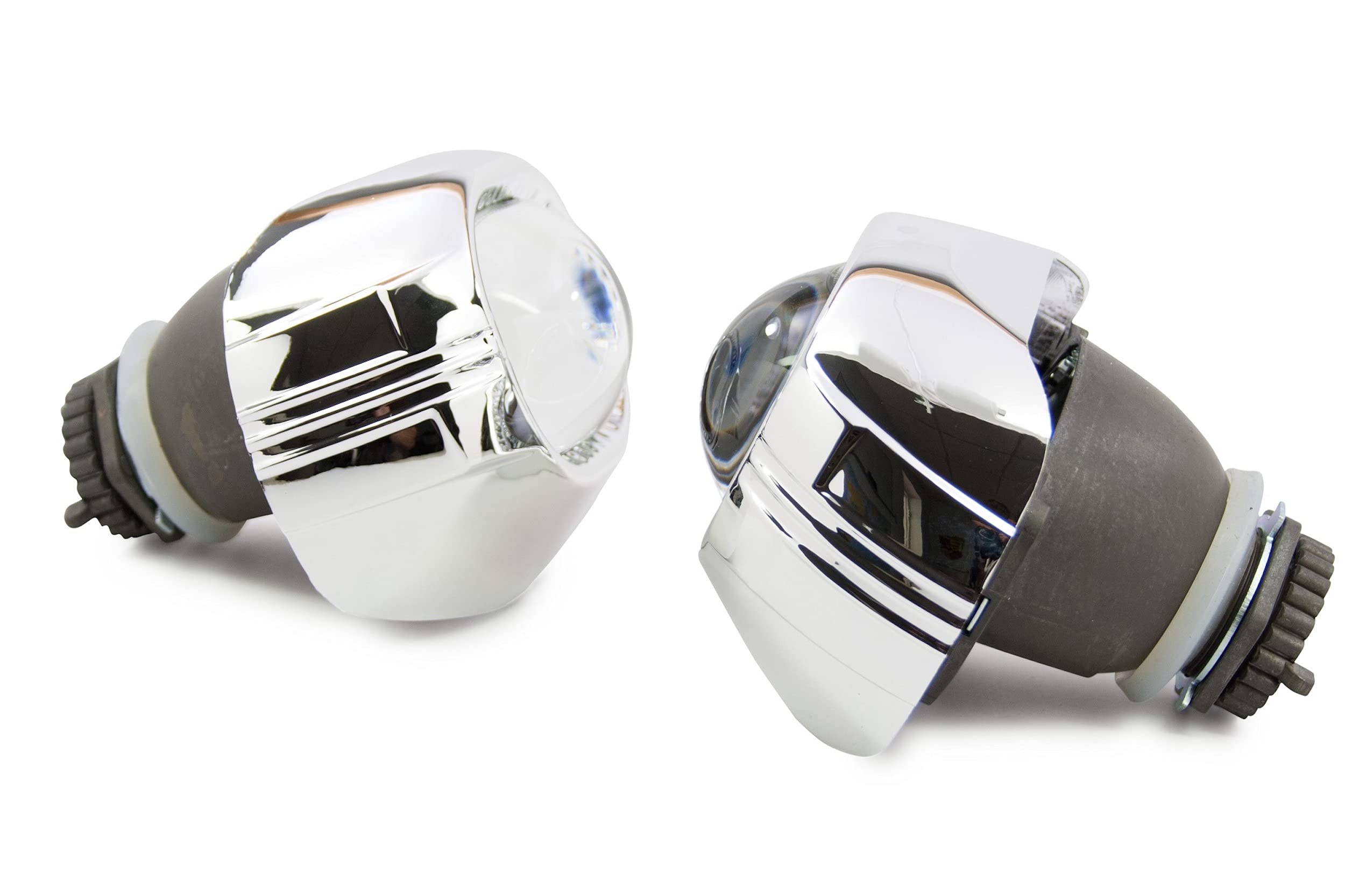 Morimoto Square Ocular Projector Shroud, Chrome Finish Bezel with Mounting Clips for Custom Projector Retrofits (1x S310)