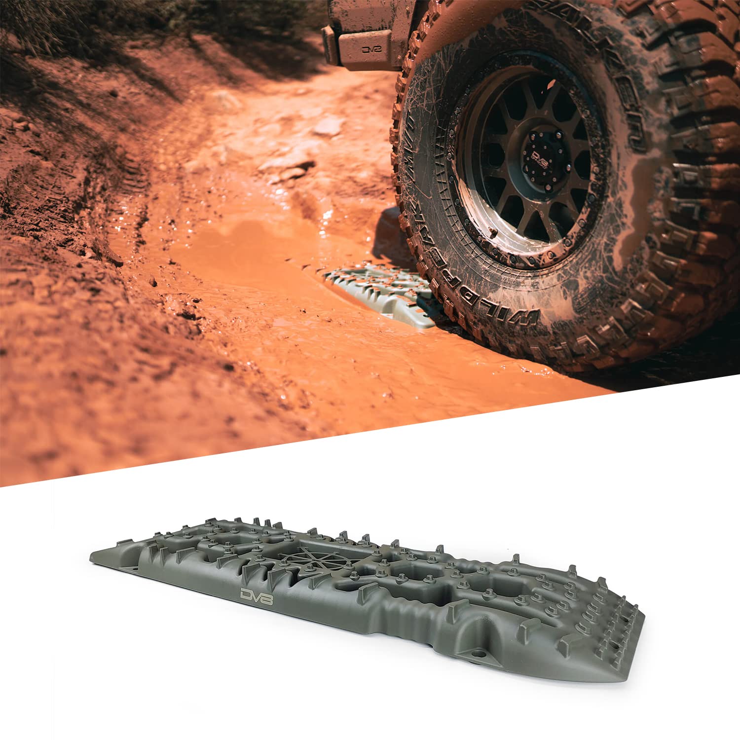 Offroad Traction Boards | DV8 Offroad | RTB1-01OL | Compatible with Trucks, Car, SUV and UTV | Set of 2 Boards | 10 Ton Weight Rating | Stackable | Storage Bag Included
