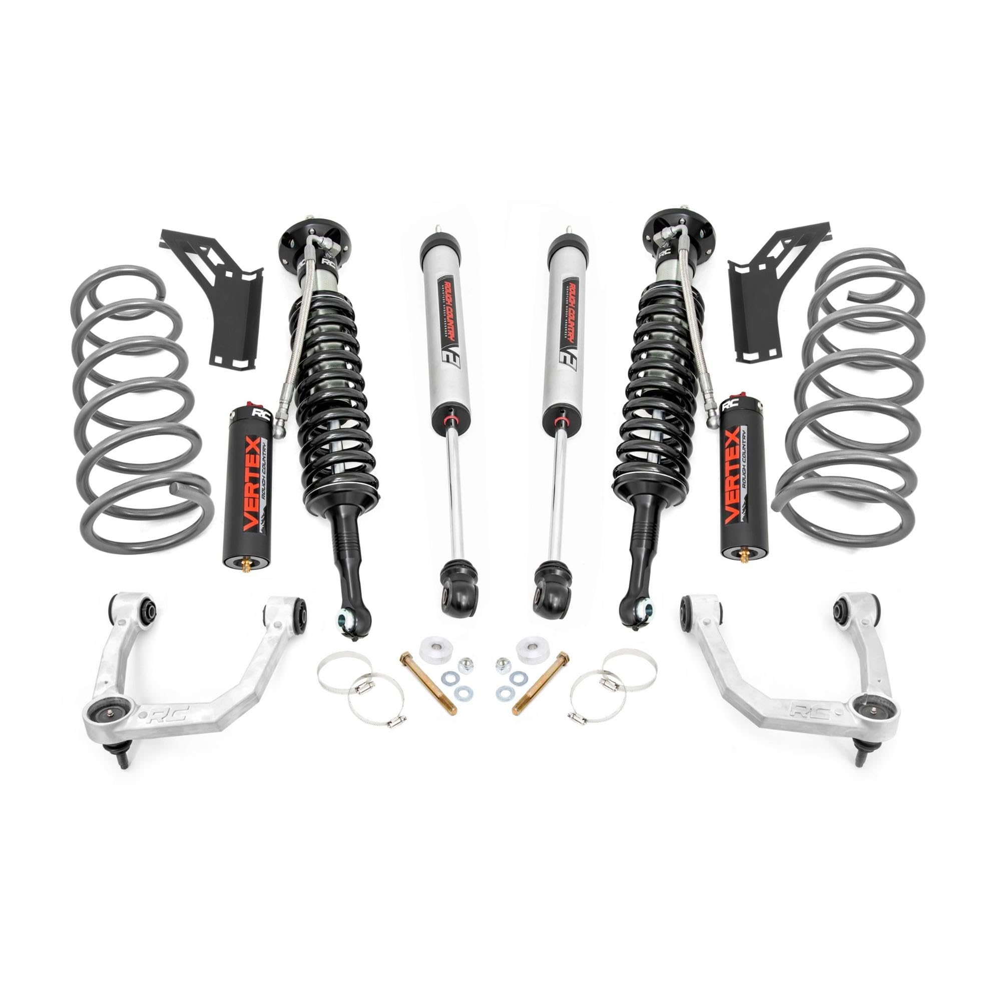 3 Inch Lift Kit Rough Country for Toyota 4Runner (2010-2024) - Includes Vertex Coilovers & V2 Rear Shocks, Aluminum CA