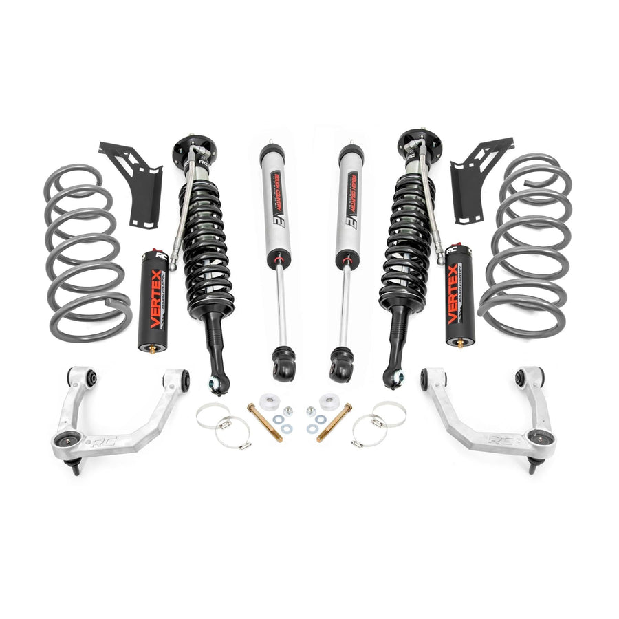 3 Inch Lift Kit Rough Country for Toyota 4Runner (2010-2024) - Includes Vertex Coilovers & V2 Rear Shocks, Aluminum CA