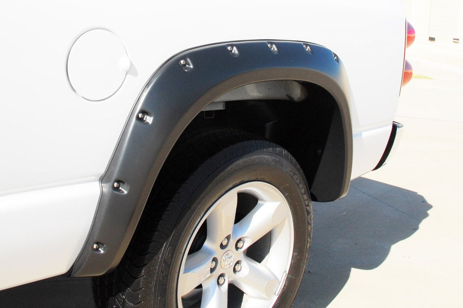 Lund Elite Series RX203SB Black Rivet Style Standard Rear Fender Flare - 2 Piece