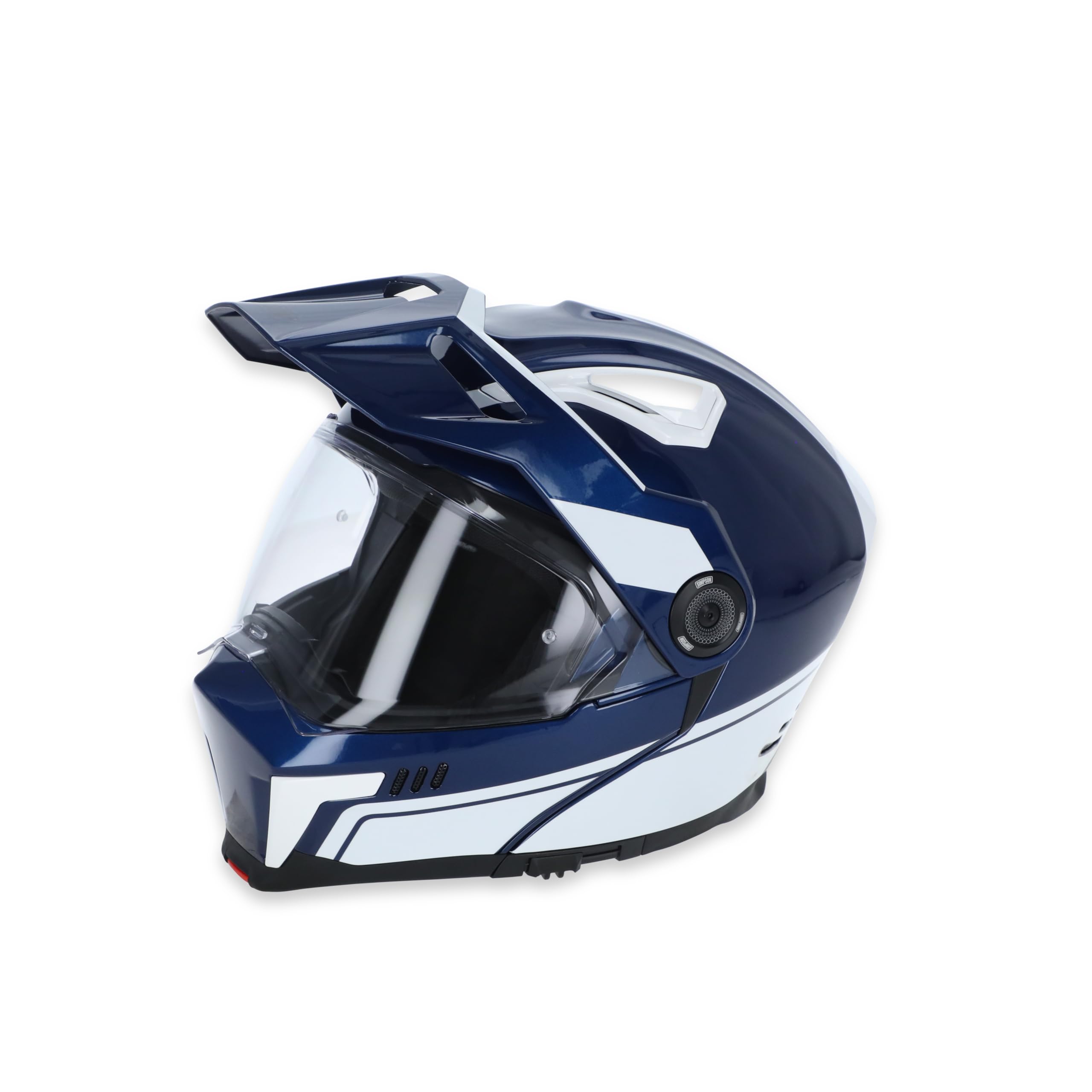 Journey Bandit Simpson Motorcycle Helmet - Blue/White - XL | Off Road Dirt Bike UTV Motocross ATV | Modular Full-Face Flip Up | Clear Pinlock Anti-Fog Visor Shield | DOT ECE Certified (JBDUWXL)