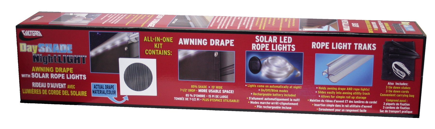 Valterra 15' Awning Drape with A30-0750 Solar Rope Lights