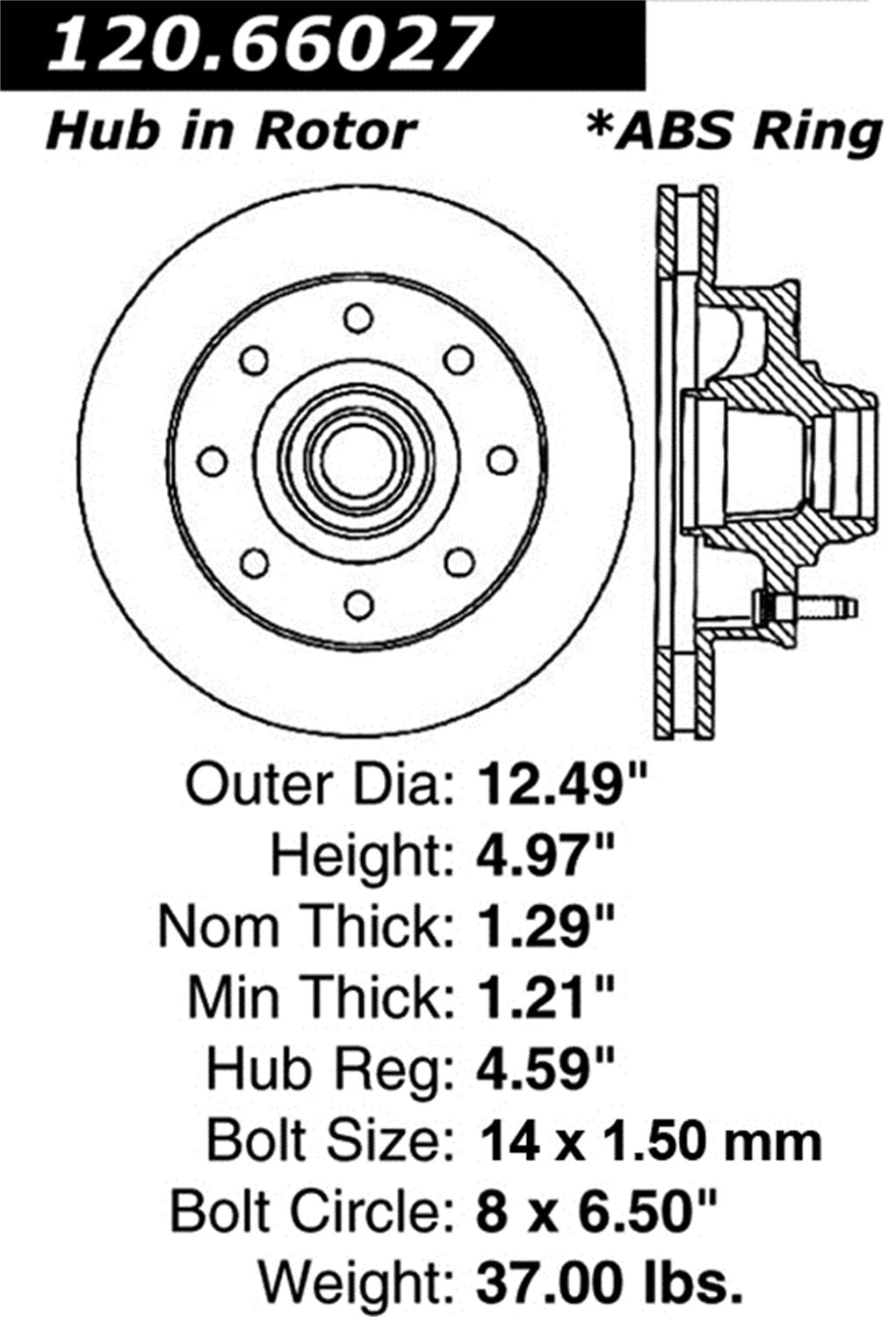 Sport Drilled/Slotted Brake Rotor StopTech 127.66027L (Front Left), 1 Pack