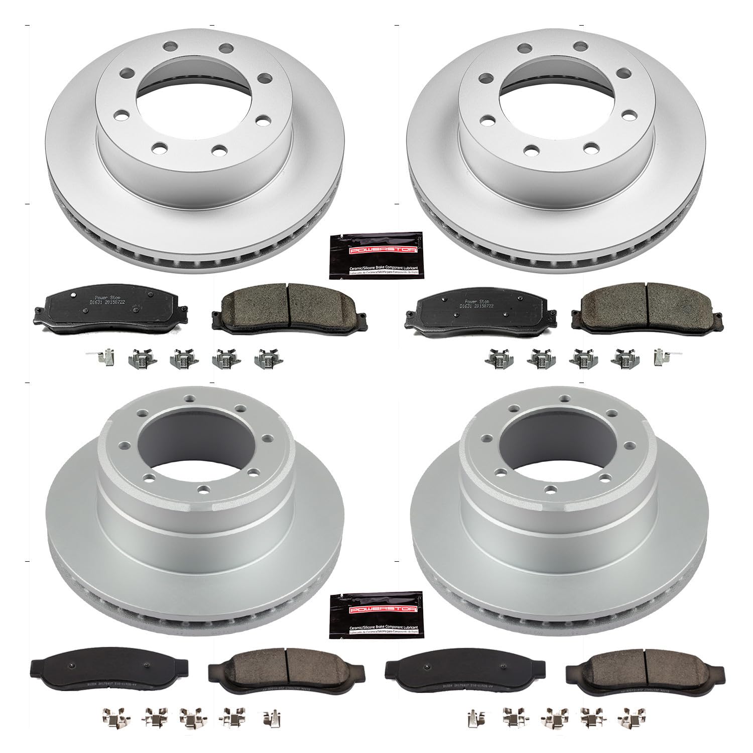 Power Stop Z17 Evolution Geomet Coated Brake Kit Front and Rear For Ford F-350 Super Duty 2012 [Model Specific]