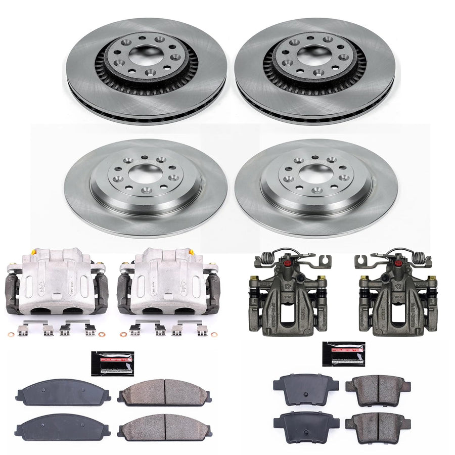 Power Stop KCOE4039A Brake Kit Stock Replacement with OE Calipers- Front & Rear For Ford Taurus X 2008-2009 [Model Specific]