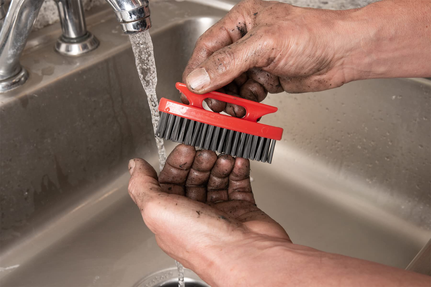 Heavy Duty Performance Tool 20222 Nylon Bristle Brush with Easy Grip Handle for Tough Cleaning Jobs