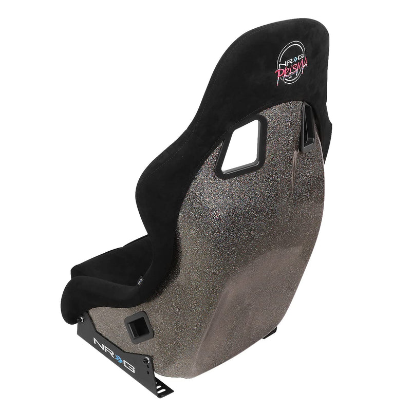 NRG Innovations Universal Fixed Back NRG-FRP-303BK-ULTRA Bucket Racing Seat with Side Mount Adapters for 6-Point Harnesses, Size M, Black Seat Cover, 22" W X 34" H X 21" D